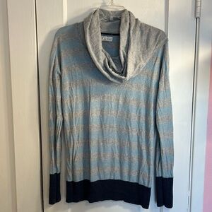 Women’s If It Were Me Medium Hoodie Teal And Gray Striped Womens Gently Owned